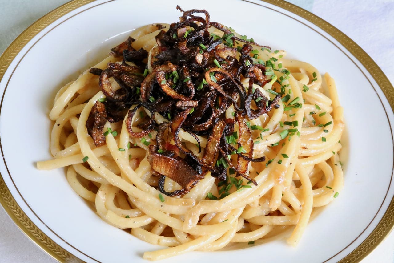 Caramelized Shallot Pasta in Cream Sauce.