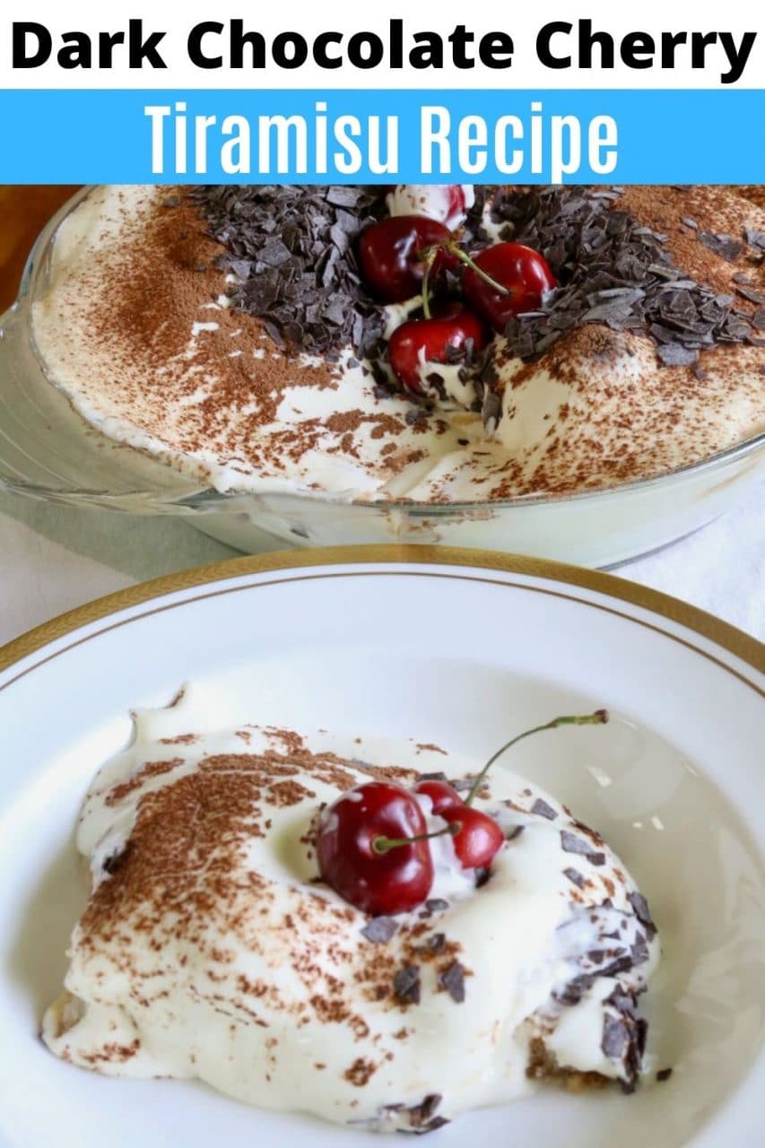 Save our Black Forest Cherry Tiramisu Recipe to Pinterest!