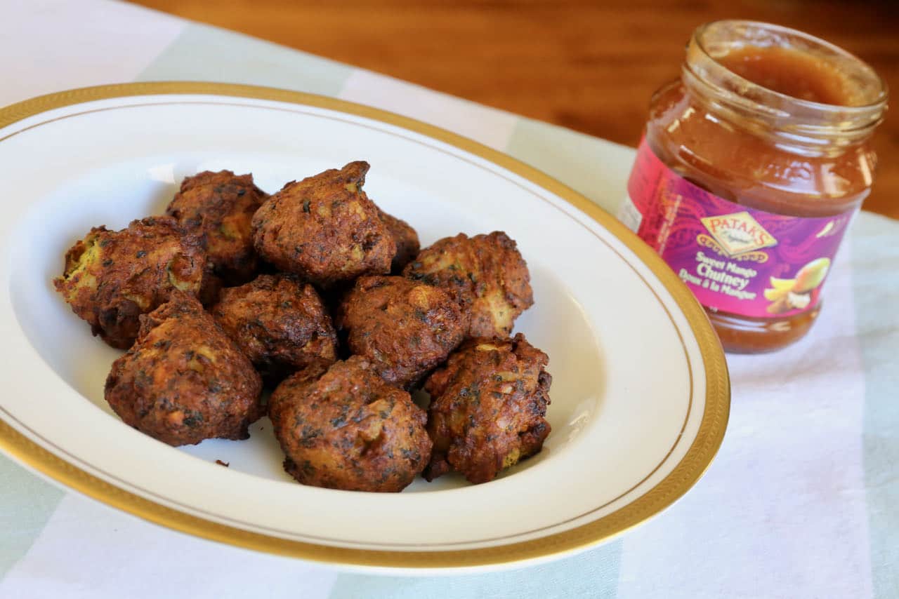 Air Fryer Pakoras Onion Bhaji Photo Image.