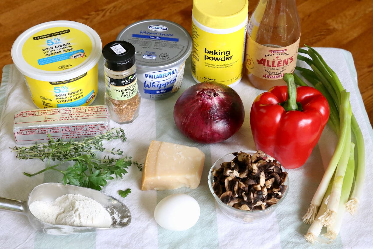 Easy Savoury Vegetable Muffins recipe ingredients.