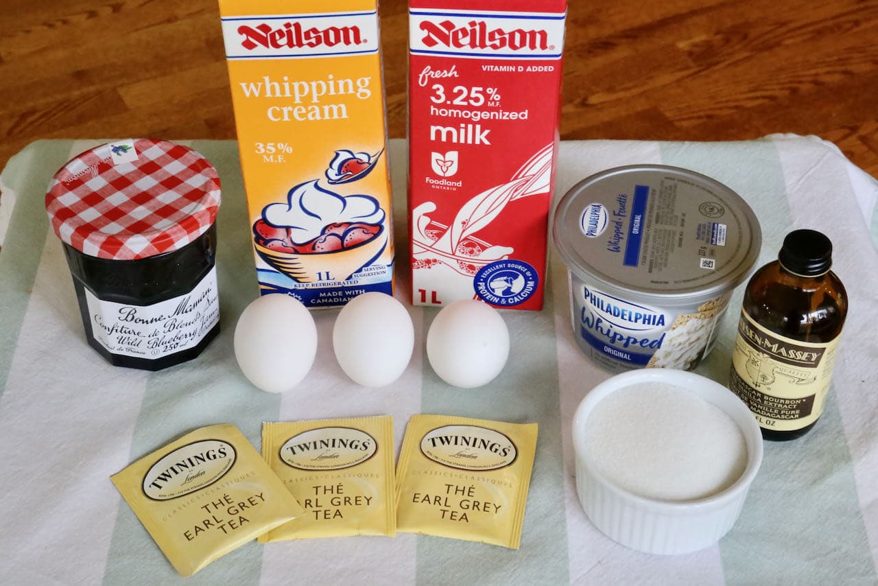 Earl Grey Ice Cream recipe ingredients.