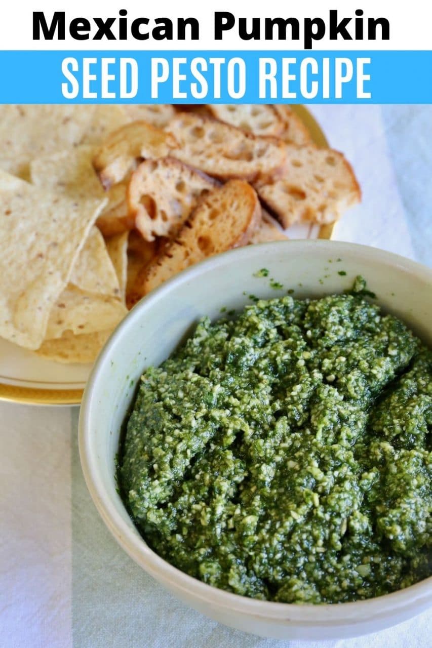 Save our Healthy Vegan Mexican Pepita Pesto Recipe to Pinterest!