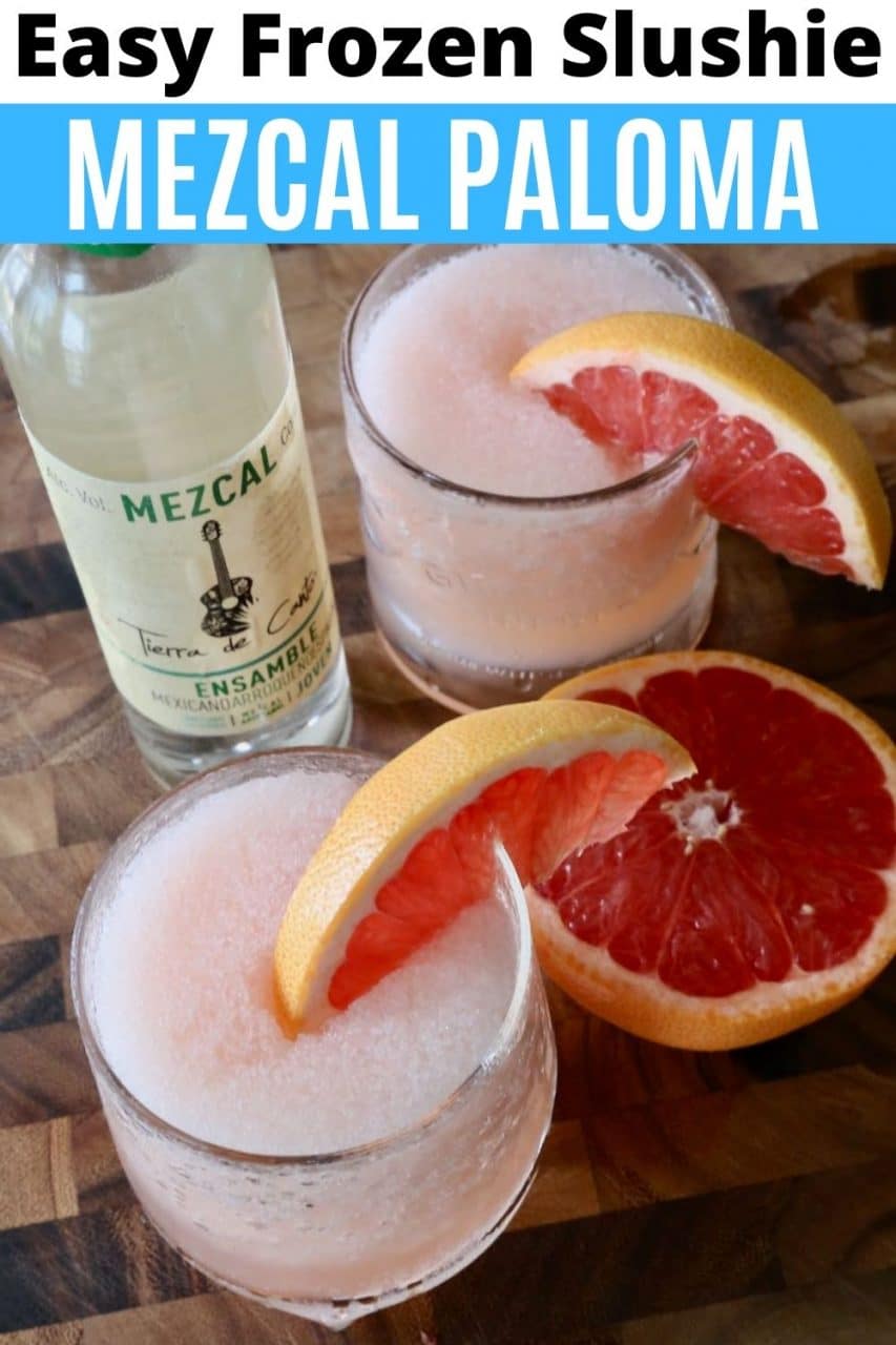 Save our Easy Frozen Mezcal Paloma Slushie Recipe to Pinterest!