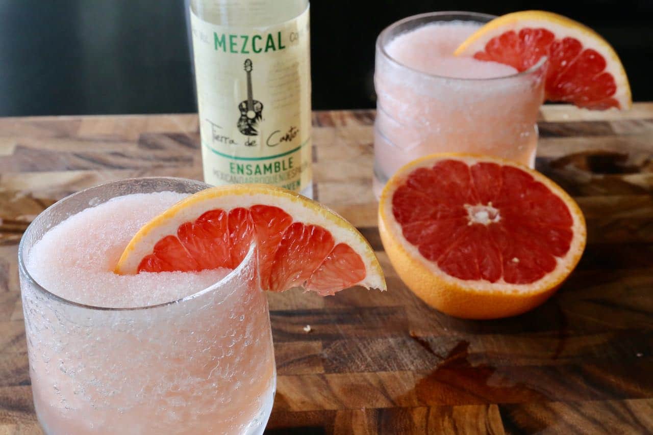 Enjoy a taste of Mexico by slurping this Mezcal Paloma recipe at home.