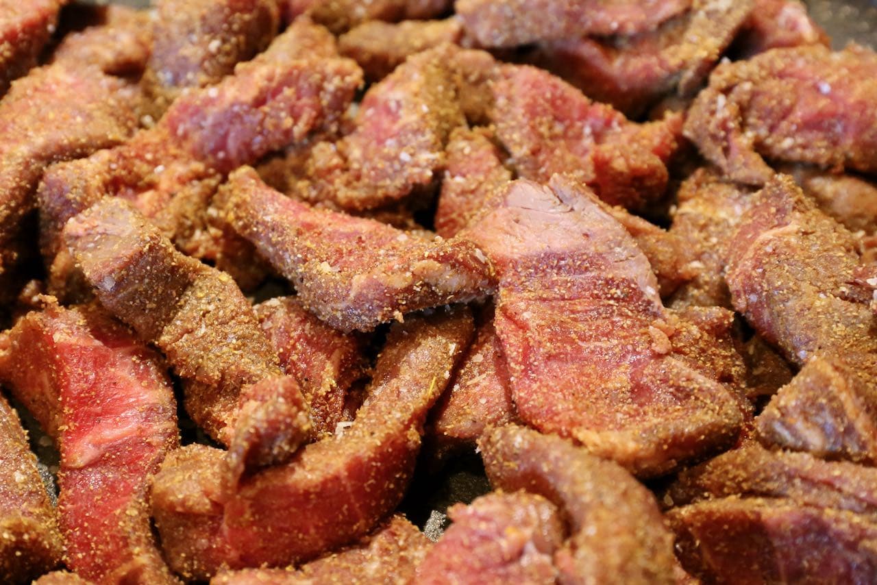 Our tasty Ularthiyathu Beef recipe features slices of tender beef tenderloin steak.