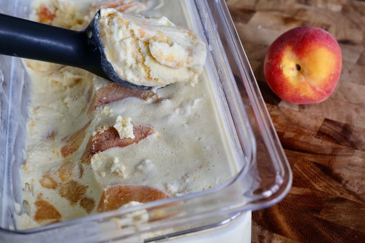 We love serving scoops of Peaches Ice Cream during the hot summer months.