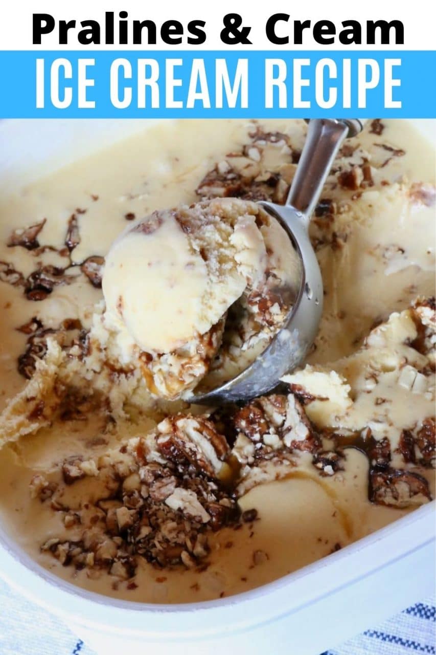 Save our Pralines and Cream Ice Cream Recipe to Pinterest!