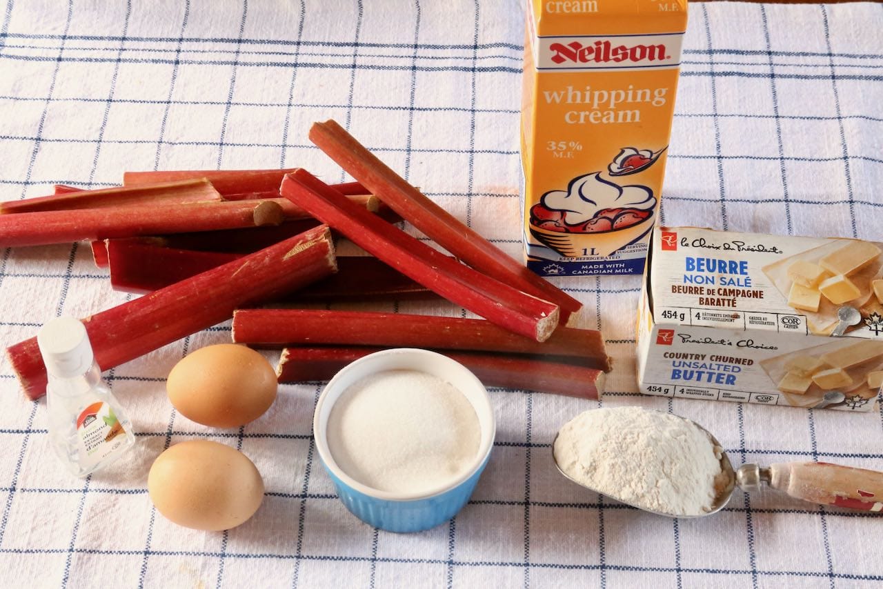 Traditional Swedish Rhubarb and Custard Tart recipe ingredients.