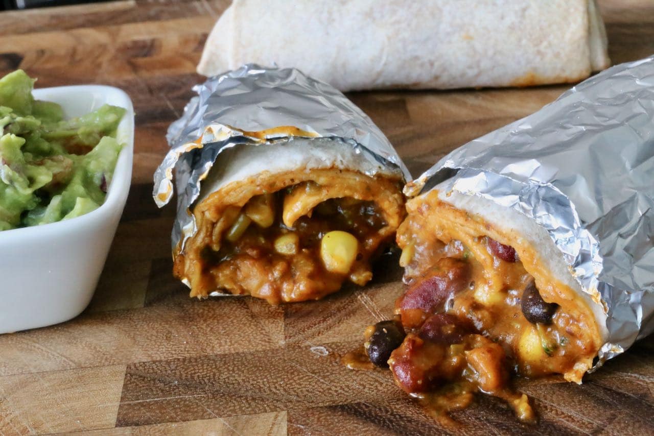 Air Fry Frozen Burritos at your next kids party with a selection of dips like salsa and guacamole.