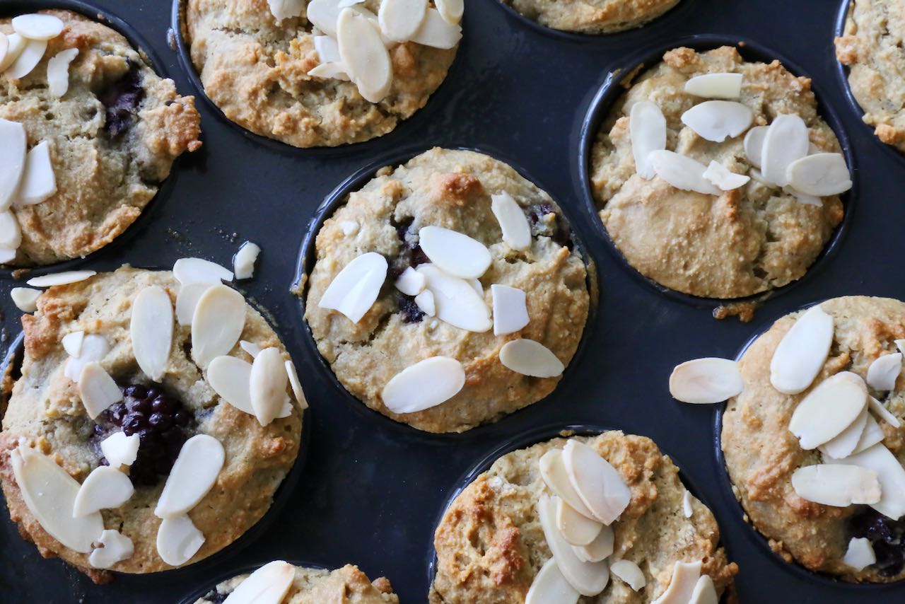 Almond Flour Blackberry Muffins are fluffy and moist gluten free pastries.