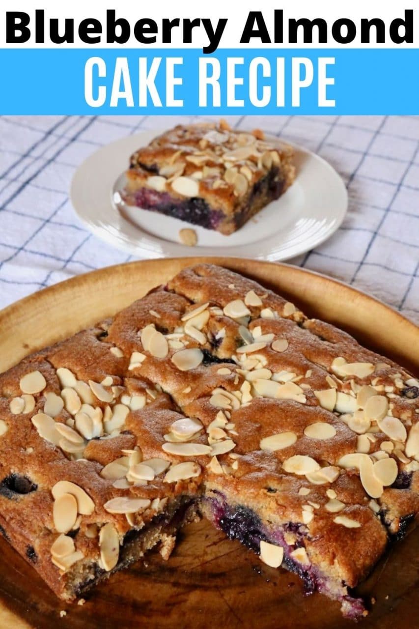 Save our homemade Blueberry Almond Cake recipe to Pinterest!