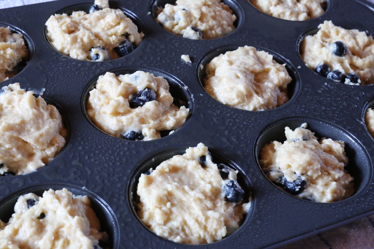 Lemon Blueberry Ricotta Muffins Photo Image.