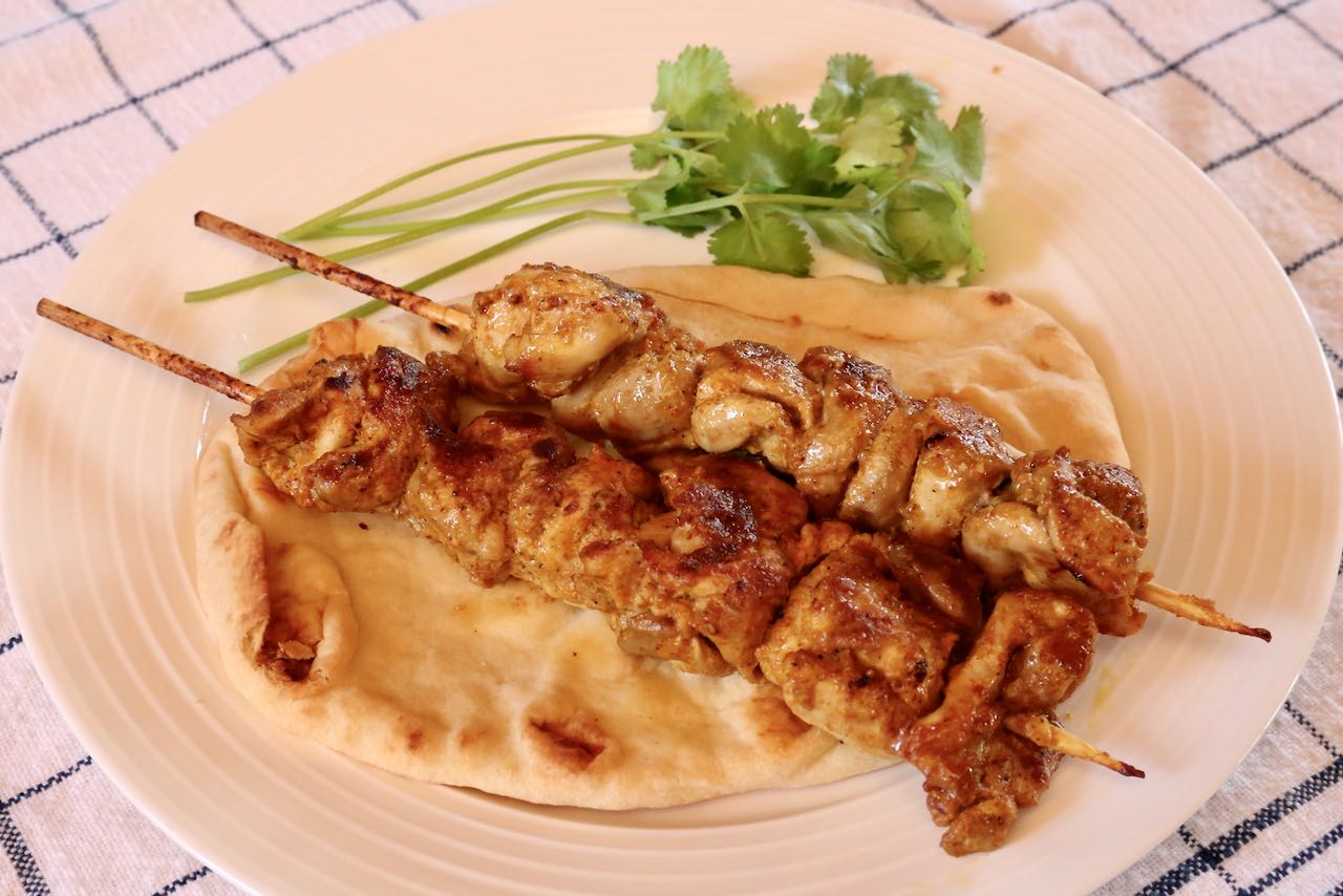 Serve Boti Kabab with flatbread like naan.