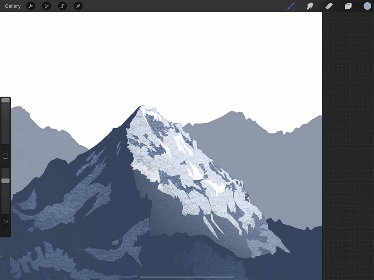 How to Draw Mountains: Snow-capped peaks are easy to capture using Procreate