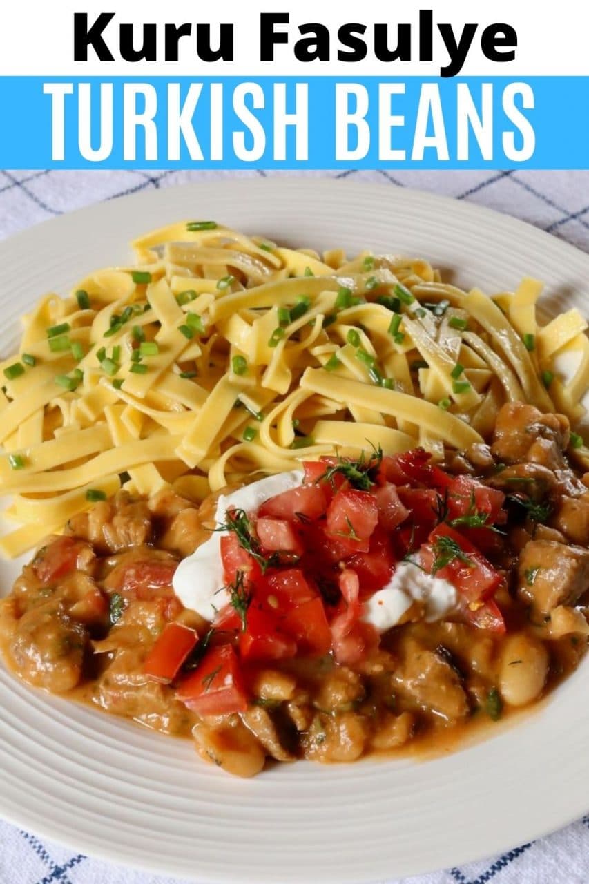 Save our healthy Kuru Fasulye Turkish Beans recipe to Pinterest!