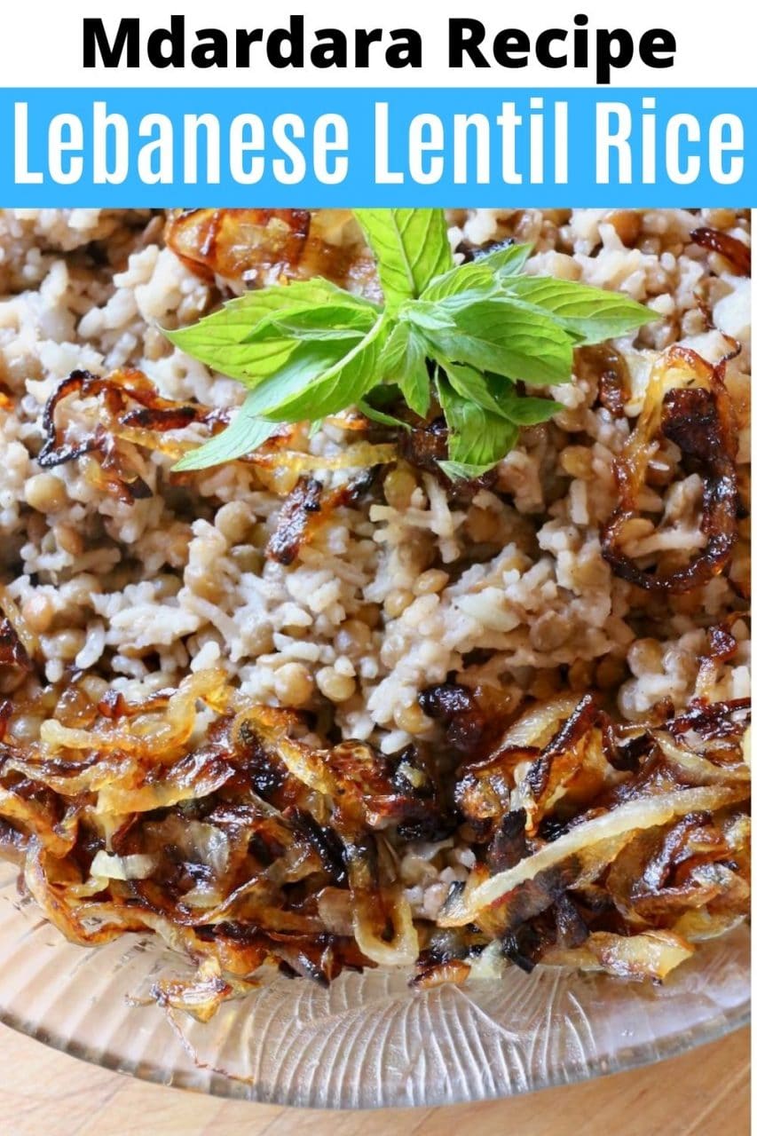 Save our Mdardara Lebanese Caramelized Onion Lentil Rice recipe to Pinterest!