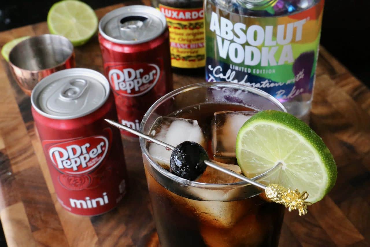 Vodka and Dr Pepper Image.