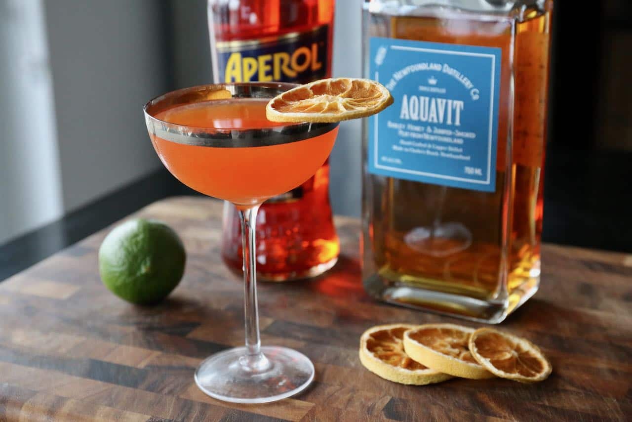 Aperol Aquavit Craft Cocktail Recipe.