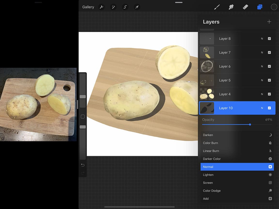 Procreate Tutorial: Adjusting opacity is a useful tool when drawing digitally