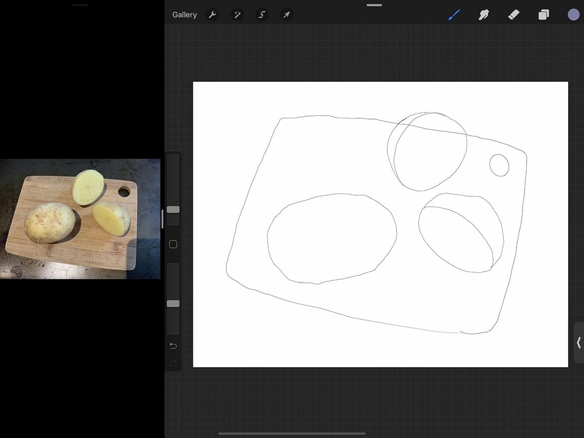  How to Draw Potatoes: A rough sketch can be a great guide for your final coloured illustration 