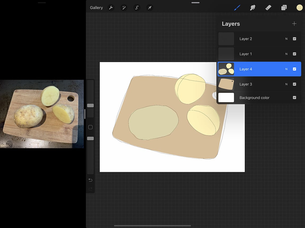How to Draw Potatoes: Blocking out your shapes is a great way to start your painting  