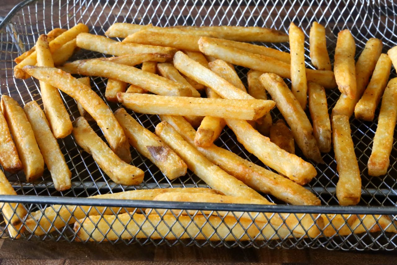 Air Fryer Frozen Chips are crispy on the outside and moist and tender on the inside.
