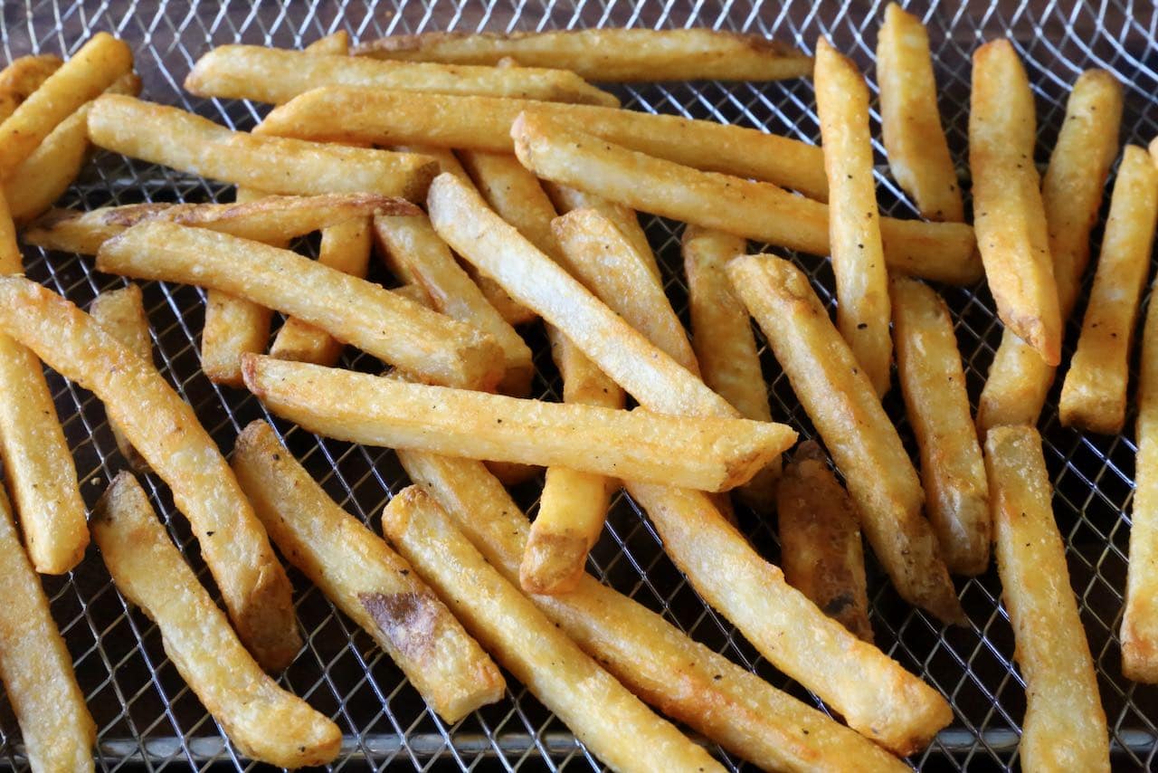 Frozen Chips In Air Fryer Photo Image.