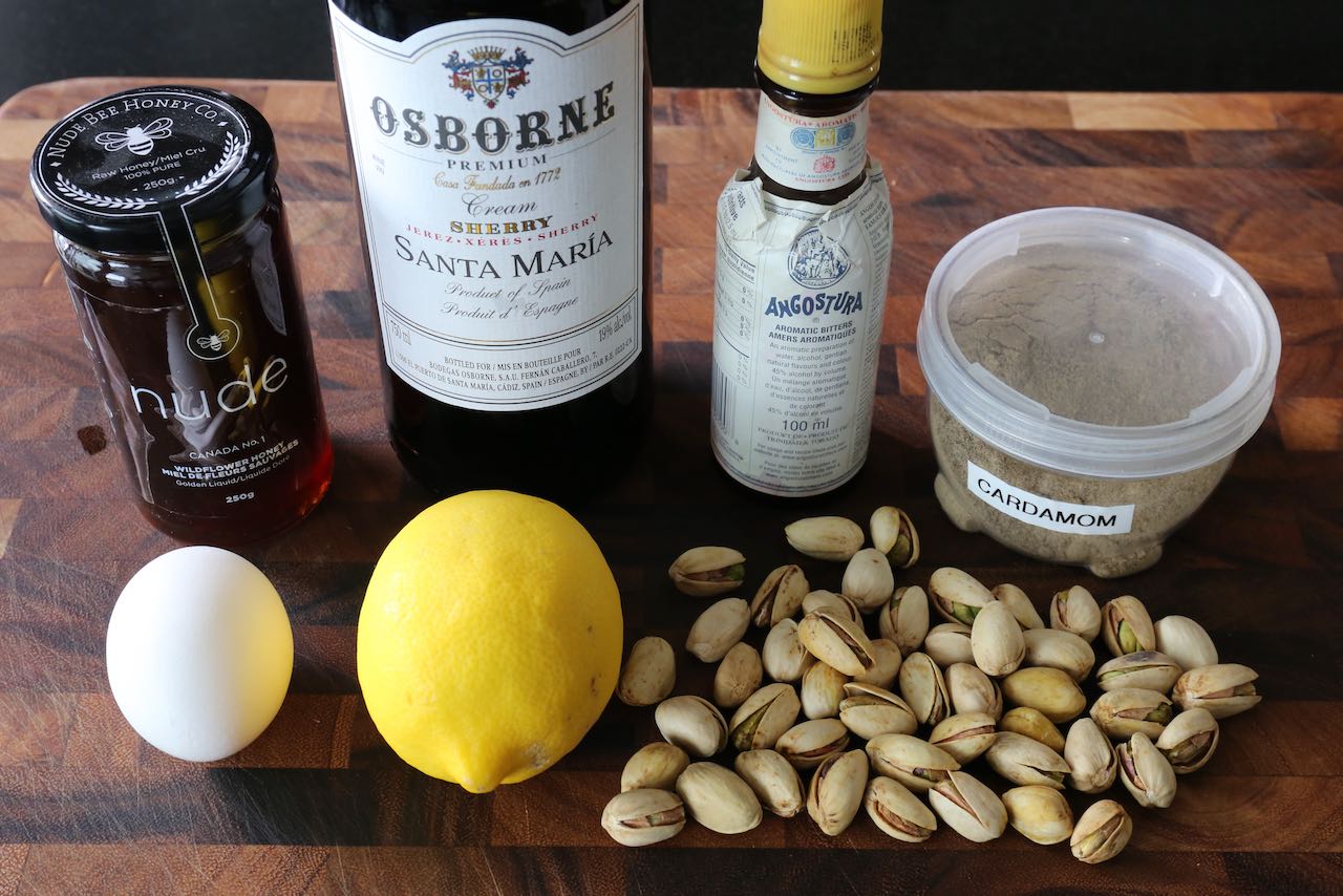 Traditional Cream Sherry Flip Cocktail recipe ingredients.