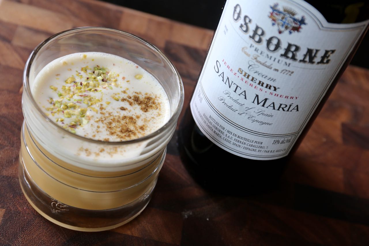 Sherry Flip Cocktail Photo Image.