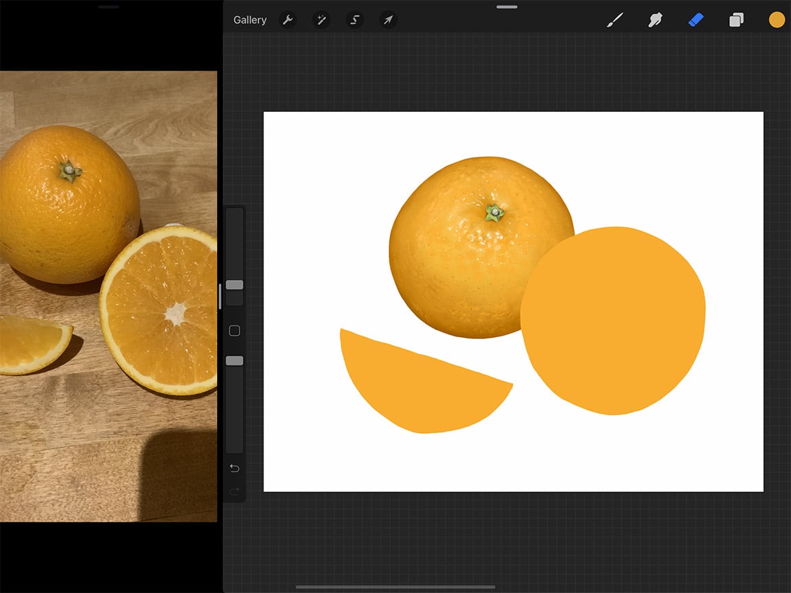 How to Draw Oranges: Highlights are important in creating a realistic effect.