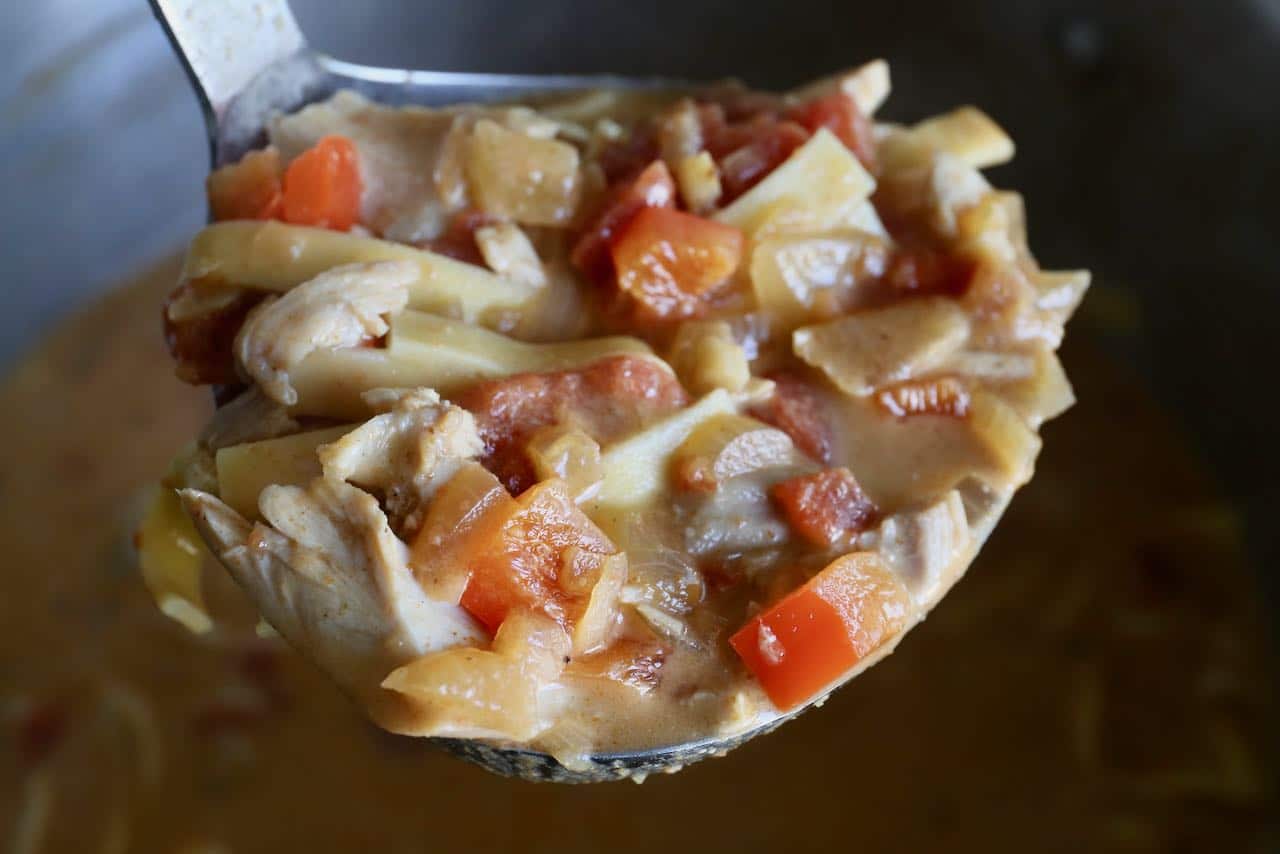 This soup recipe features ingredients you'd find in Hungarian Paprikash.