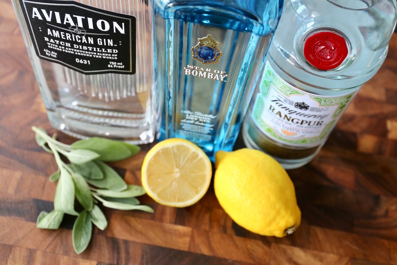 Homemade Sage Cocktail Drink recipe ingredients.