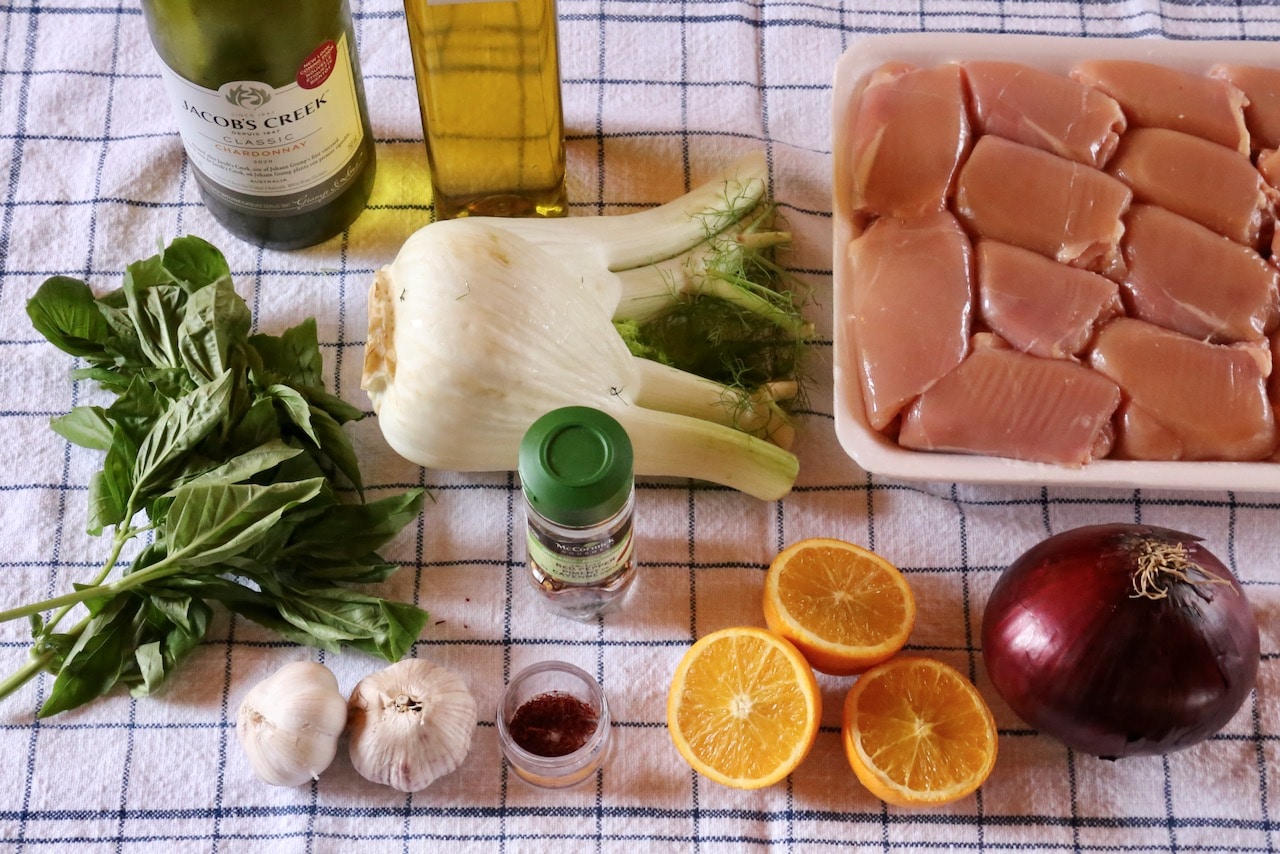 Traditional Provencal Chicken recipe ingredients.