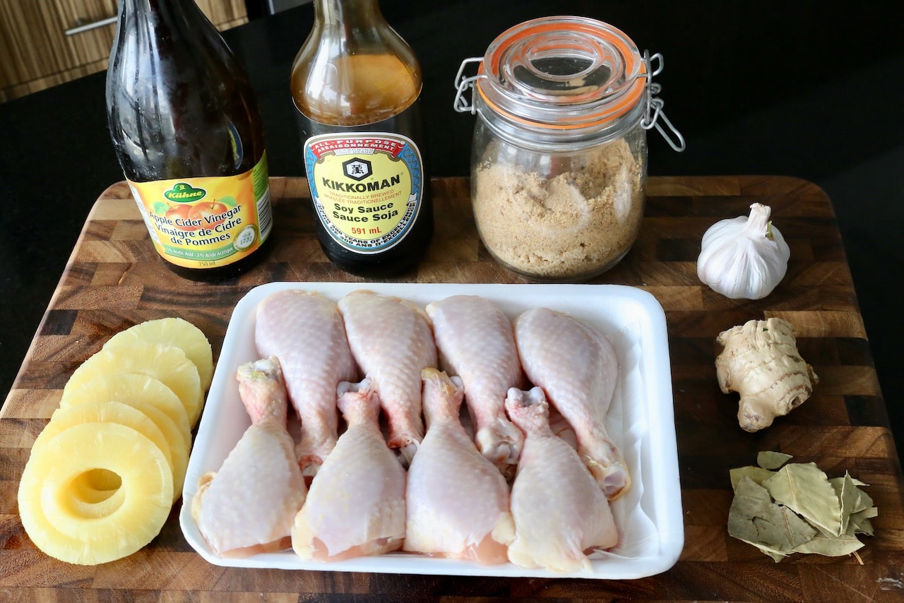 Traditional Chicken Adobo Pineapple recipe ingredients.