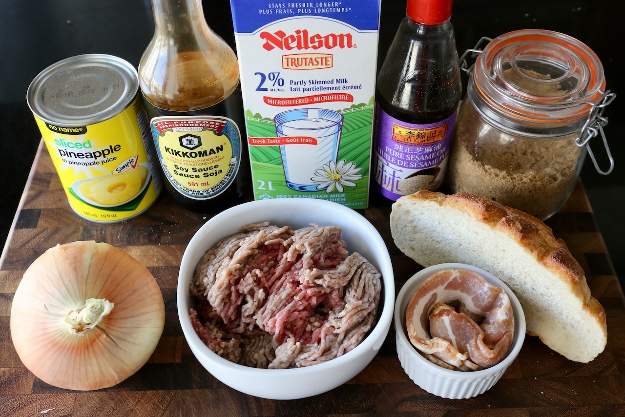 Traditional Embutido recipe ingredients.