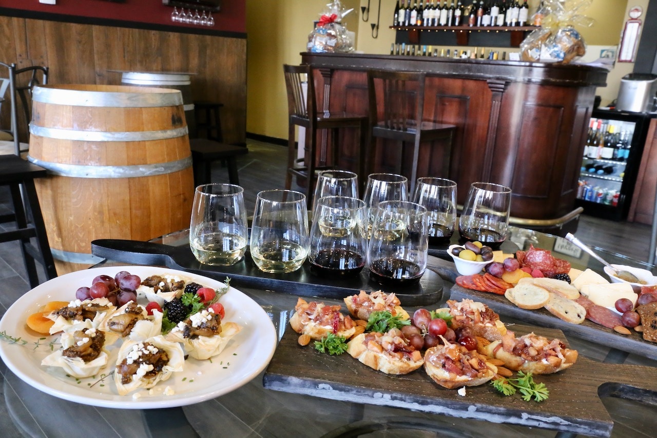 From The Vines is a wine bar in downtown St Thomas that offers a selection of homemade snacks platters.
