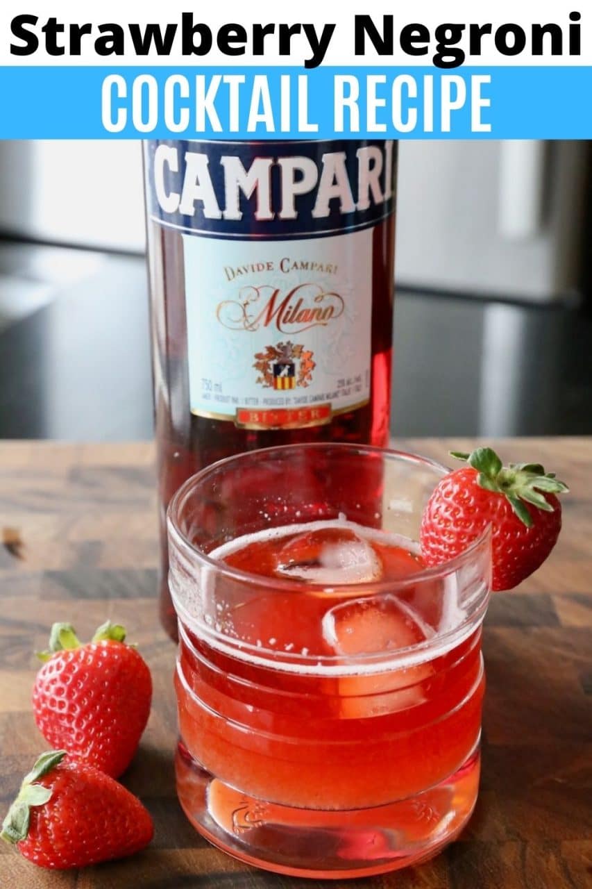 Save our Summer Strawberry Negroni Cocktail recipe to Pinterest!