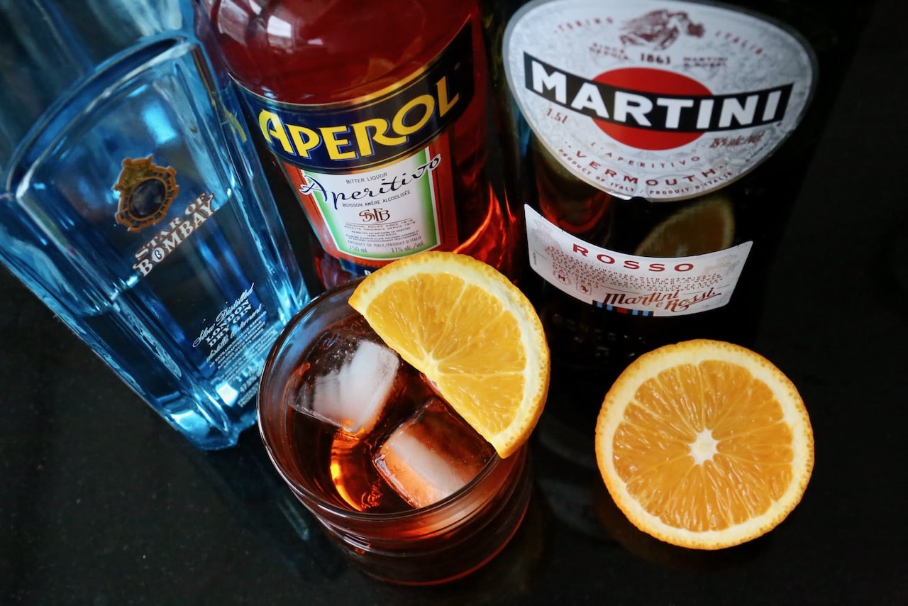 Negroni with Aperol Cocktaph Photo Image.