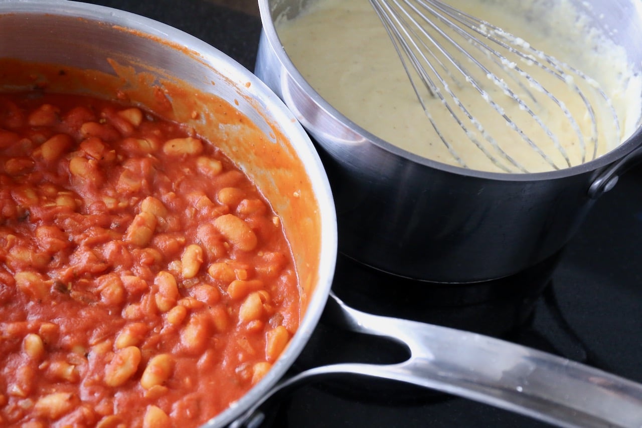 We love serving Tuscan Beans in Tomato Sauce with creamy polenta.