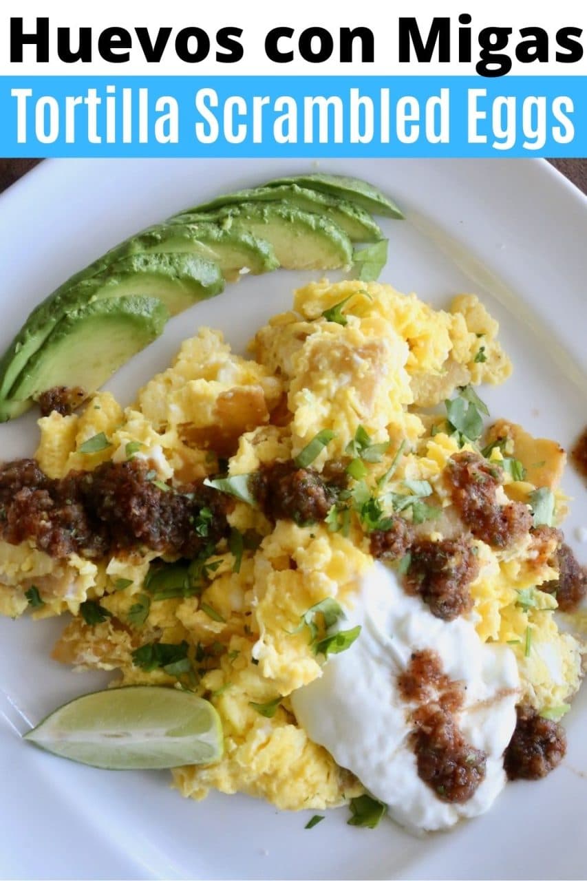 Save our Migas con Huevo Mexican Tortilla Scrambled Eggs recipe to Pinterest!