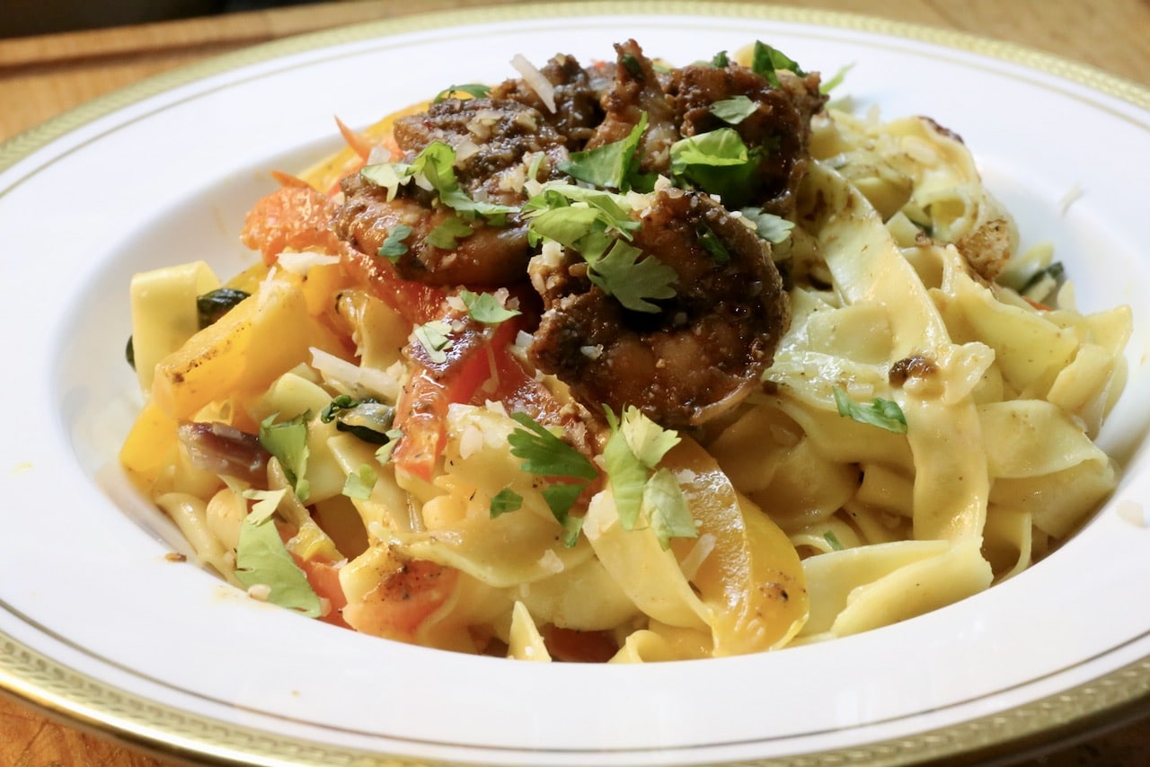 Now you're an expert on how to make quick & easy Jamaican Jerk Shrimp Pasta!