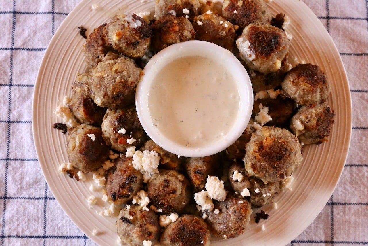 Now you're an expert on how to make authentic Keftedakia Roasted Greek Meatballs!