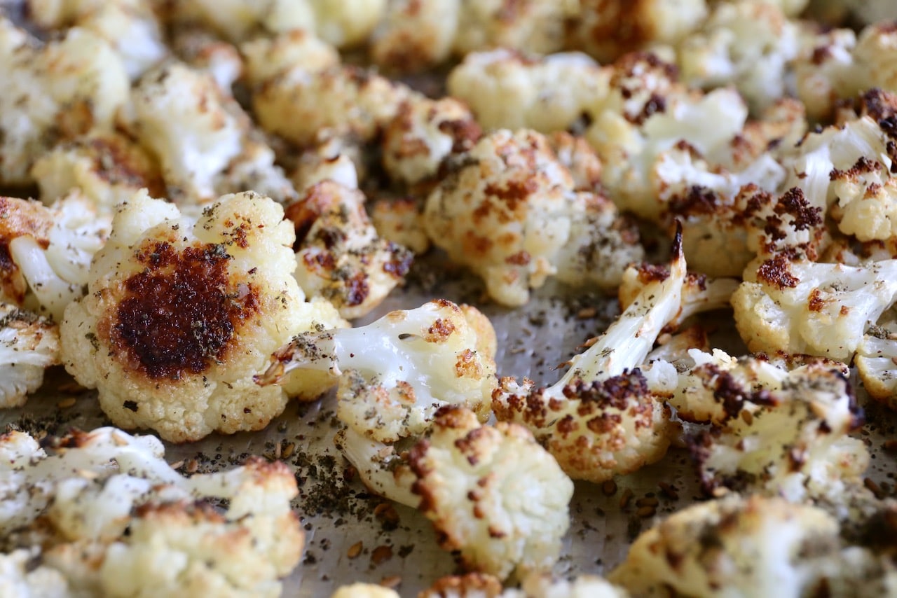 Lebanese Roasted Cauliflower is done cooking once the florets are beautifully browned.