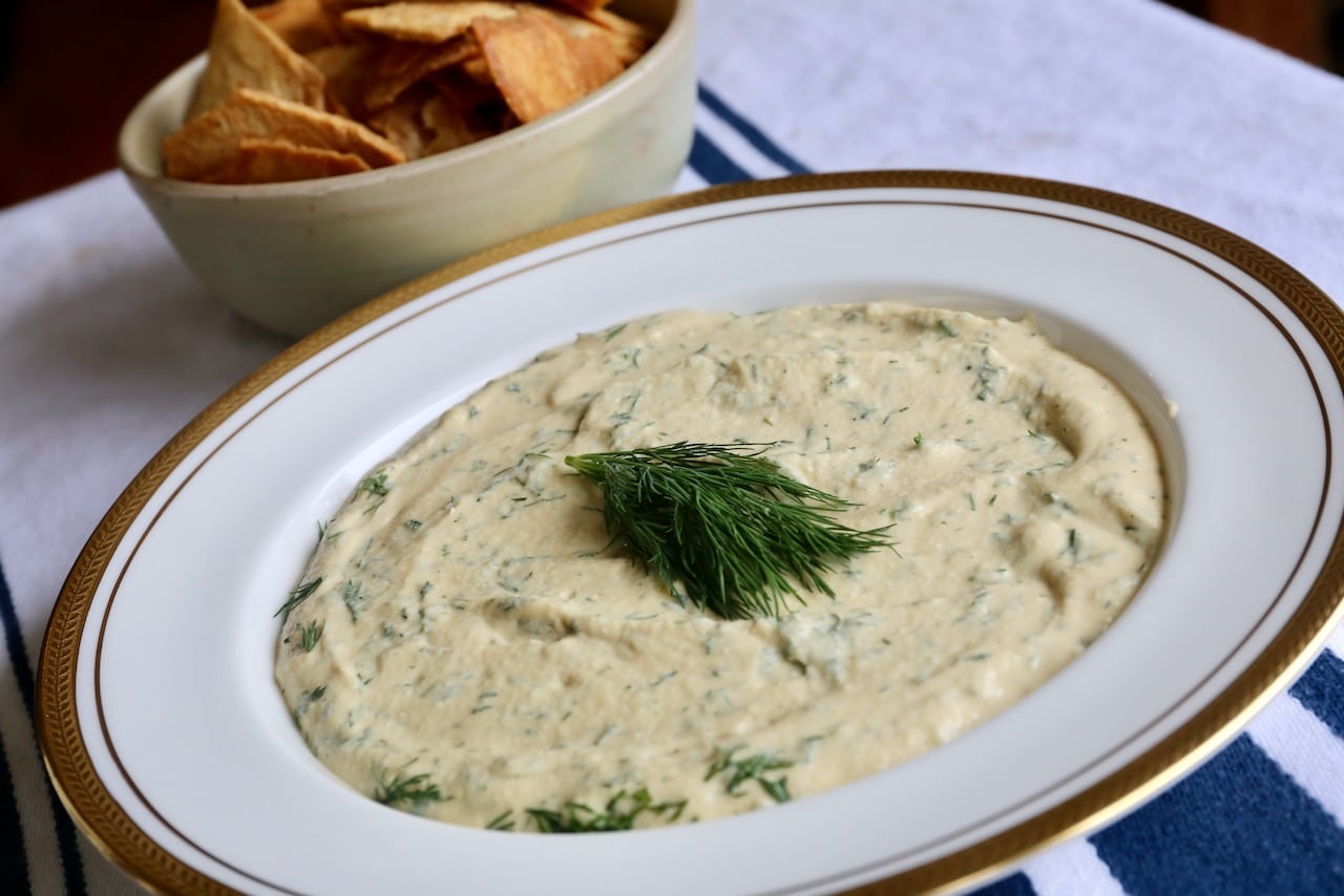 Lemon Dill Hummus Photo Image.