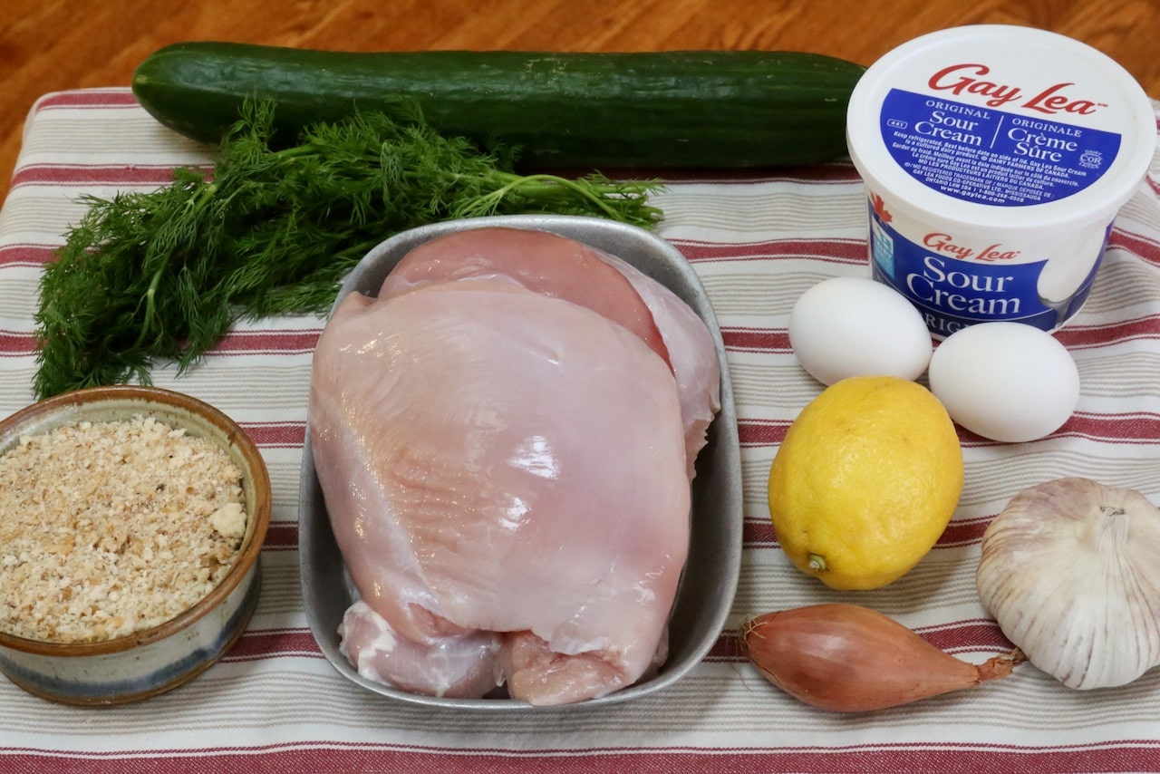 Homemade Polish Breaded Turkey Escalope recipe ingredients.
