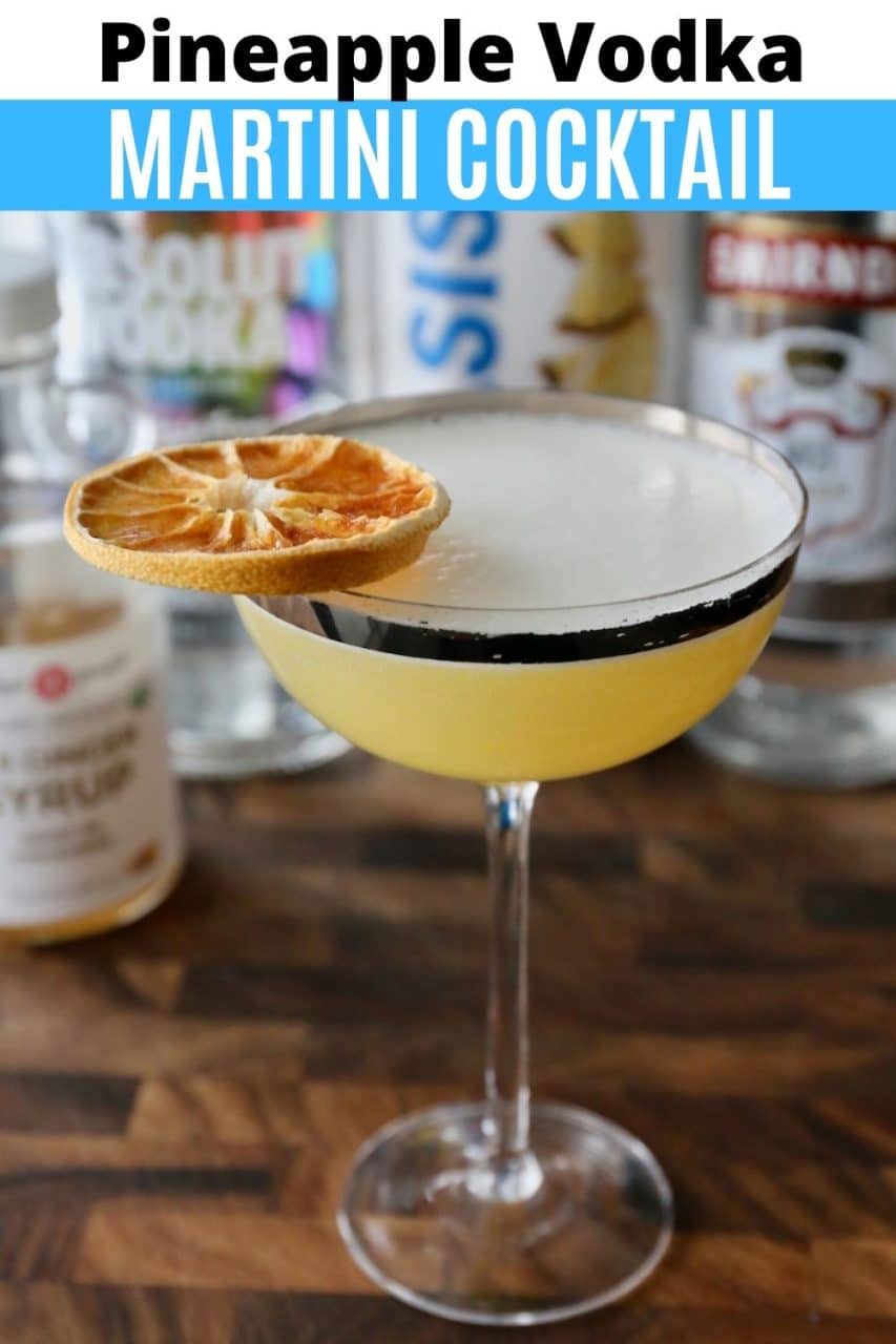 Save our Pineapple Vodka Martini Cocktail recipe to Pinterest!