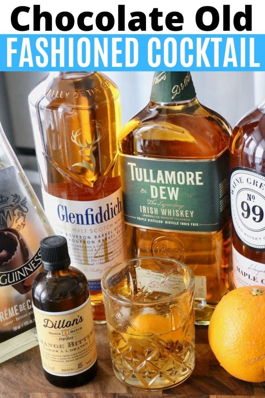 Save our Chocolate Old Fashioned Cocktail recipe to Pinterest!