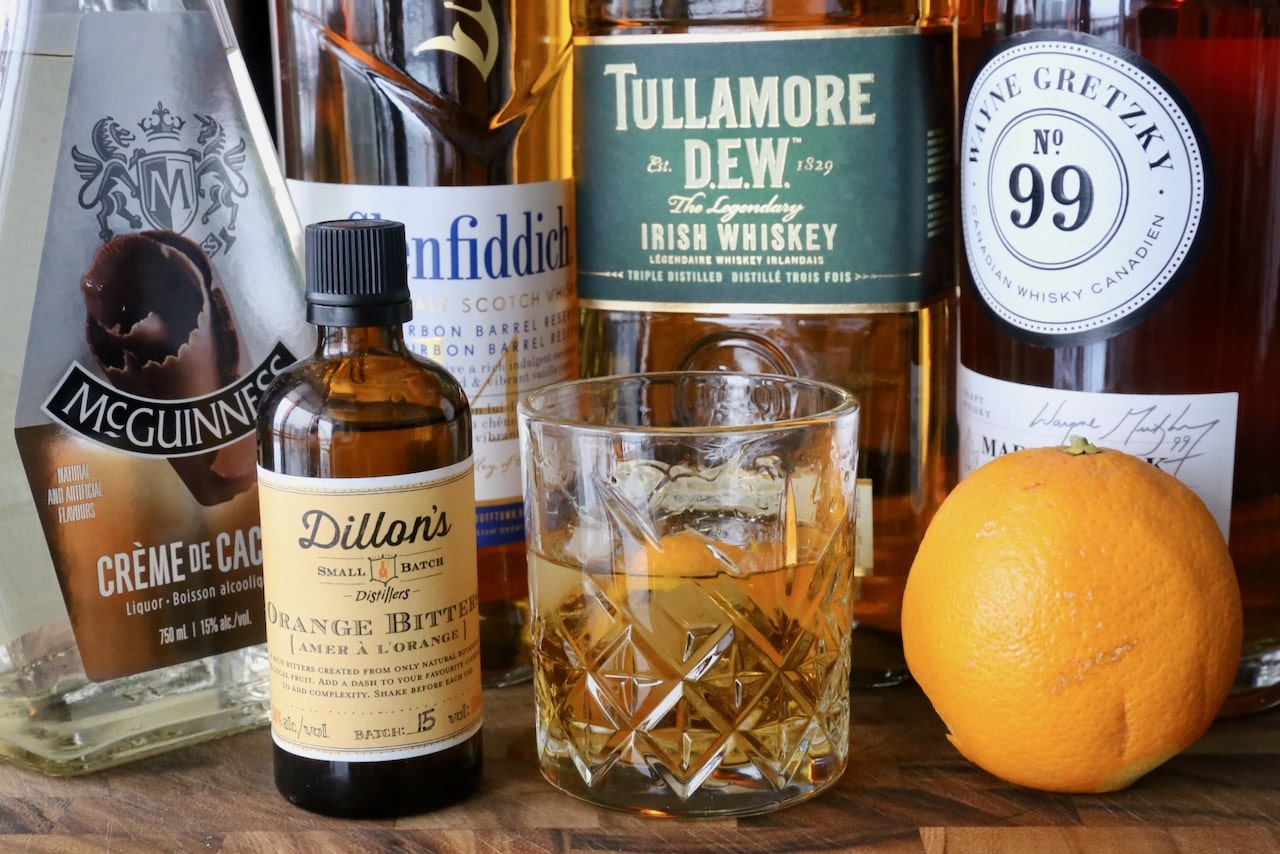 This easy Cocoa Old Fashioned is prepared with premium whiskey. 