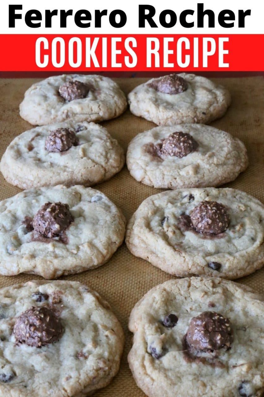 Save our decadent Ferrero Rocher Cookies recipe to Pinterest!