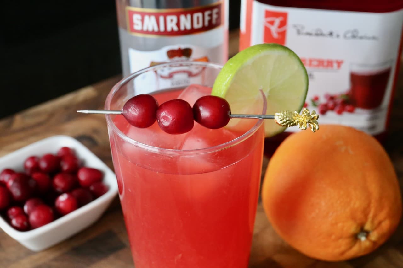 Add a rosemary sprig to the drink for a festive Christmas vodka cocktail.